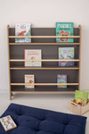 Biblioteczka do pokoju dziecięcego WIDE - wąska do ściany szara