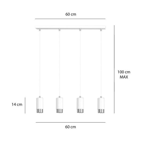 FUMIKO 4 WH/CHROME