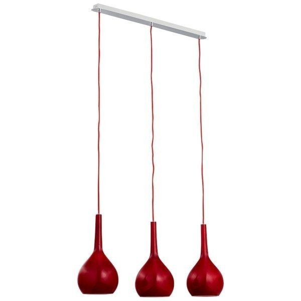 Lampa wisząca kropla listwa VETRO czerwona szer. 63cm