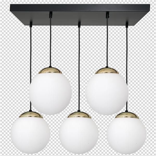 Nowoczesna lampa wisząca prostokąt SPARTA BLACK / GOLD MLP6501