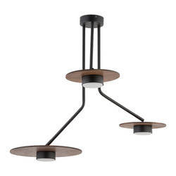 Lampa sufitowa regulowana DISK III sklejka GX53 | czarny brązowy