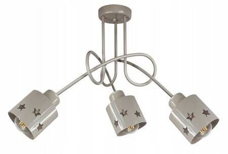 Lampa sufitowa do pokoju dziecięcego szara Star Loft 3