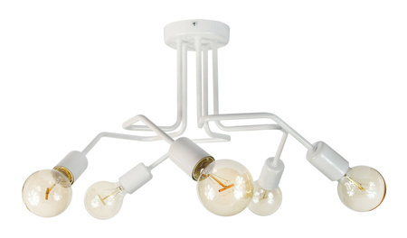 Lampa sufitowa do pokoju dziecka biała w stylu loft Vanessa 5xE27