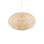 Lampa wisząca RATTAN M śr. 60cm E27 | naturalne drewno/biały