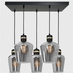 Lampa wisząca prostokąt RICHMOND BLACK / GOLD MLP6543
