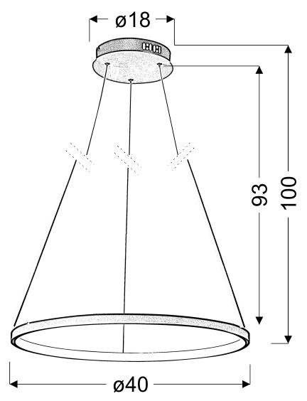 Lampa wisząca LED 25W ring 40cm okrągła 4000K Lune 31-64646
