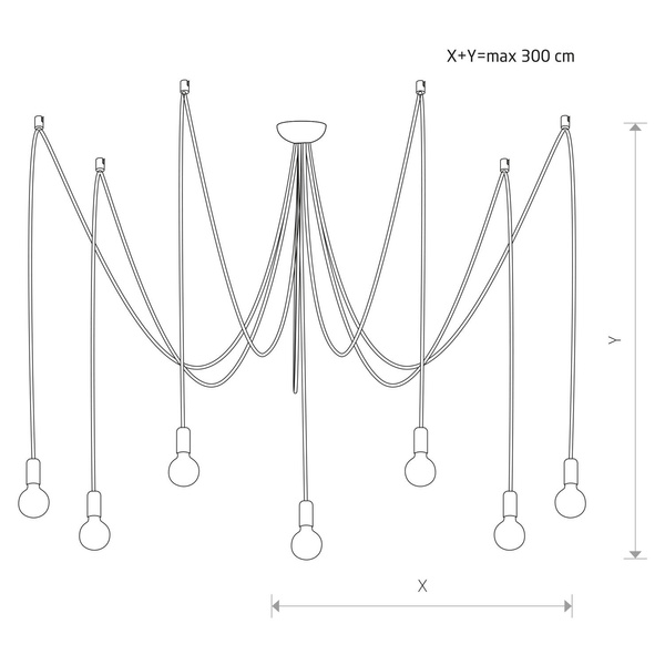 Lampa pająk SPIDER BLACK VII x7 6785