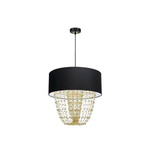 Nowoczesna lampa wisząca ALMERIA BLACK/GOLD 1xE27 MLP6442