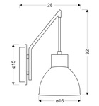 Lampa ścienna kinkiet 1X60W E27 czarny VARIO 21-73495