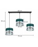 Elegancka Lampa Wisząca ze Srebrzystymi Detalami na Abażurach