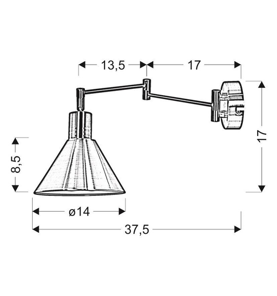Kinkiet COPENHAGEN 21-75444 czarny/złoty 1x40W E14