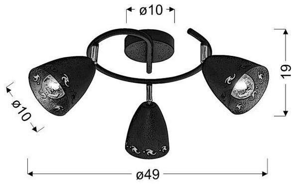 LAMPA SUFITOWA  CANDELLUX COTY 98-67180 SPIRALA  E14 CZARNY