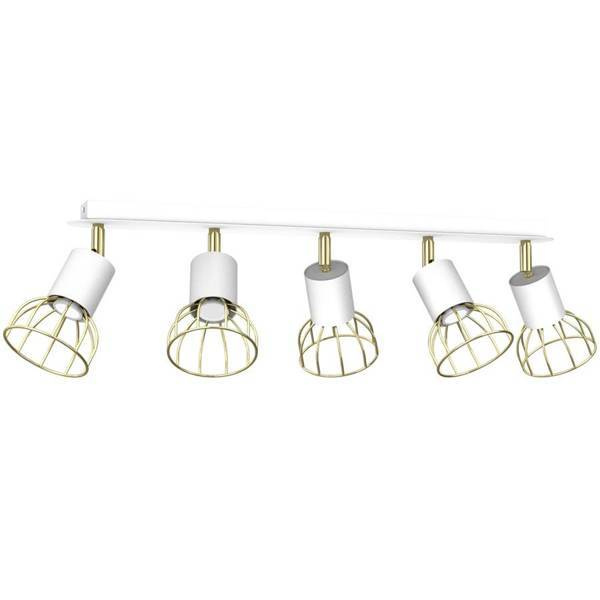 Lampa sufitowa DANTE, MLP7253, biały/złoty, 5x8W LED GU10