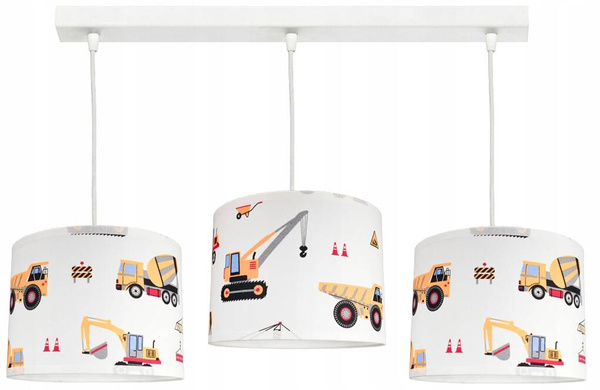 Lampa sufitowa do pokoju chłopca 3-punktowa Koparki Listwa 3xE27 Led 