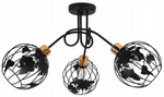 Lampa sufitowa do pokoju młodzieżowego czarna Zakręcony Globus 3xE27 Led