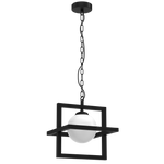 Lampa wisząca DIEGO, MLP8568, czarna z białym kloszem, 1x40W E14