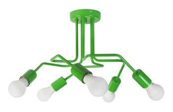 Lampa sufitowa do pokoju chłopca i dziewczynki zielona Vanessa 5xE27 Loft