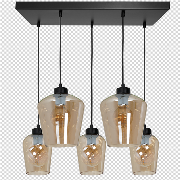 Nowoczesna lampa wisząca prostokąt SANTIAGO AMBER MLP6617
