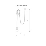 Lampa kabel SPIDER BLACK I kabel 3m