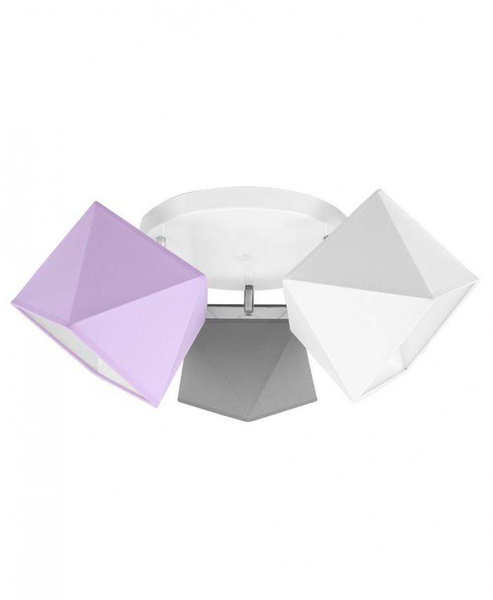 Lampa sufitowa dla dziewczynki różowe abażury Diament 3xE27 Led