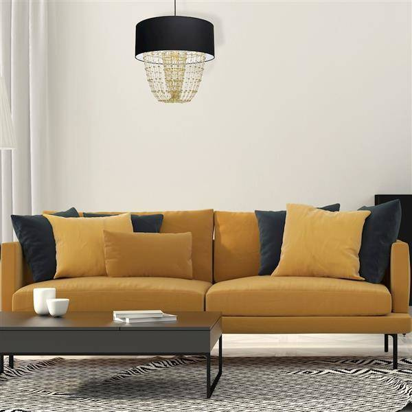 Nowoczesna lampa wisząca ALMERIA BLACK/GOLD 1xE27 MLP6442