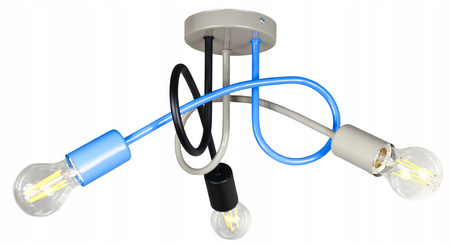 Lampa sufitowa do pokoju dziecka kolorowa Tęczowy Zawijas 3xE27 Led