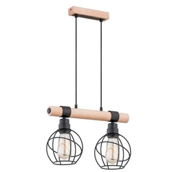 Lampa wisząca ALFA FIBIA DREWNIANA 2xE27 15cm | 62001