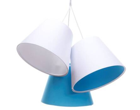 Lampa wisząca do pokoju chłopca i dziewczynki biało-niebieskie stożki