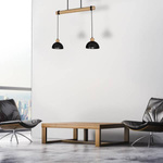 Lampa wisząca ERIK, MLP7225, czarny/drewno, 2x60W E27