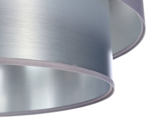 Lampa wisząca szaro-srebrna podwójna walec średnica 50 cm