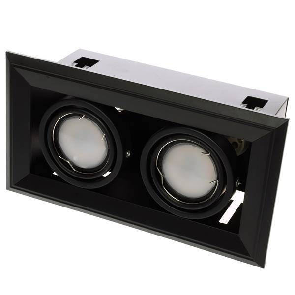 Lampa wpuszczana BLOCCO CZARNY 2xGU10