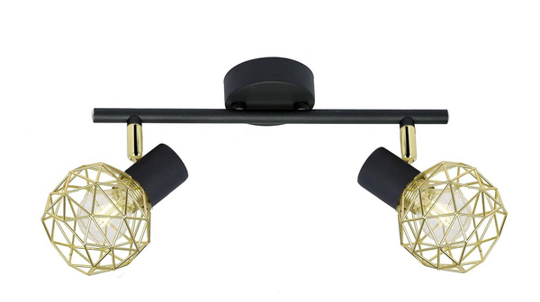 Lampa sufitowa listwa ścienna czarna złoty klosz Acrobat Candellux 92-66336 