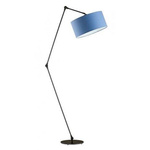 Nowoczesna regulowana lampa podłogowa BARI musztardowy abażur
