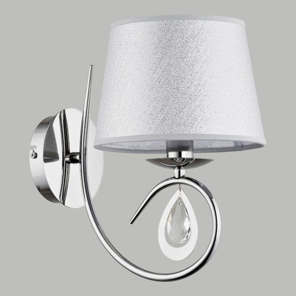Nowoczesna lampa ścienna IZYDA I srebrny śr. 28cm
