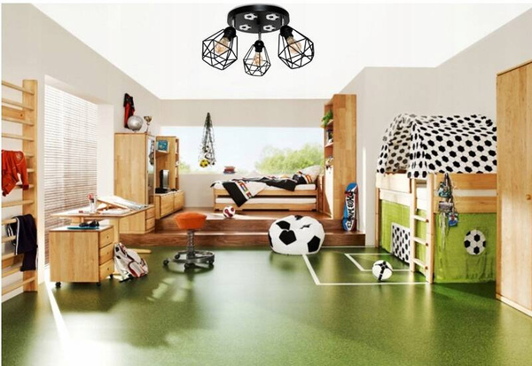  Lampa do pokoju chłopca z motywem piłkarskim Mundial 3xE27 Led