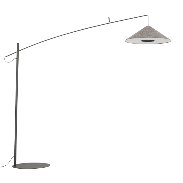 Lampa podłogowa POISE umbra gray A E27 wys.240cm dług.260cm przewód 270cm włącznik | 11767