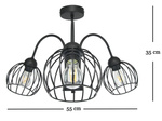 SUFITOWA LAMPA ARCANA 3 CZARNY KULA