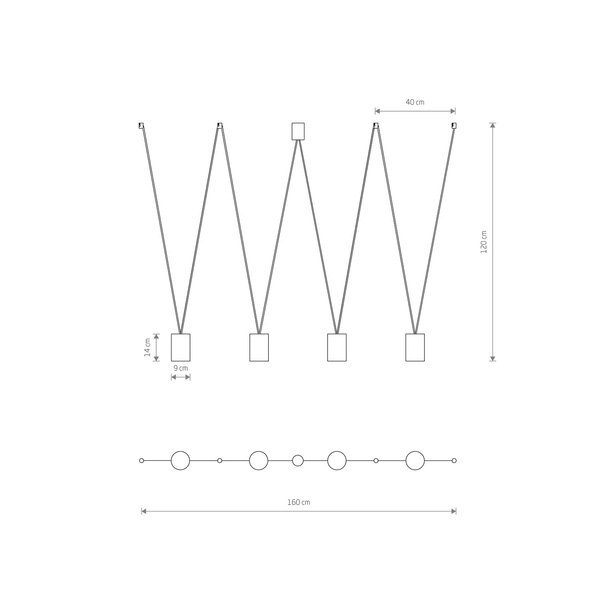 Lampa wisząca nad wyspę MORE TONE IV regulowana 4x GU10 10W | czarny złoty