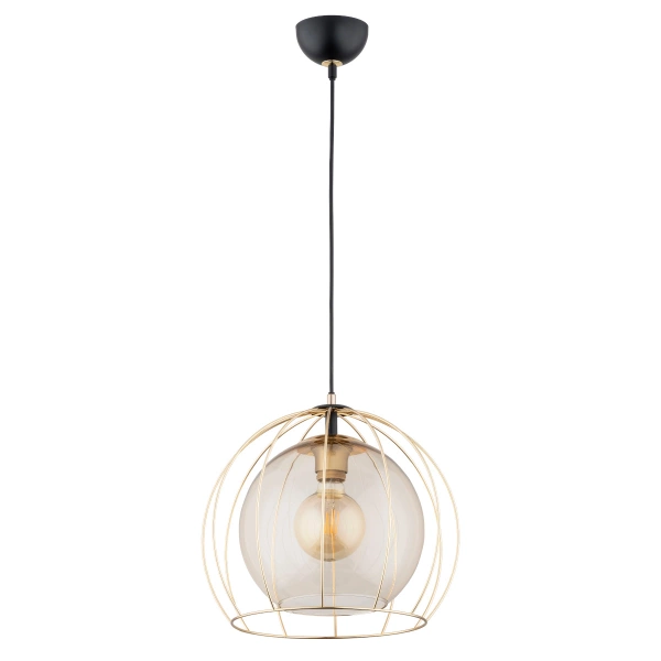 Lampa wisząca ALFA AVANGO CZARNO-ZŁOTA 1xE27 34cm | 61173