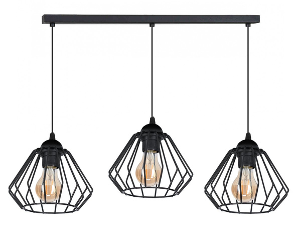 Lampa sufitowa do pokoju młodzieżowego czarna listwa druciak WIRE 3xE27 Led 
