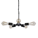 SPARTA LAMPA WISZĄCA CZARNY 5X60W E27