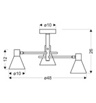 Lampa sufitowa czarno-złota mat regulowana 3x40W Less 33-70975