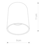 Spot sufitowy designerski tuba EYE TONE czarny/srebrny śr. 8,9cm
