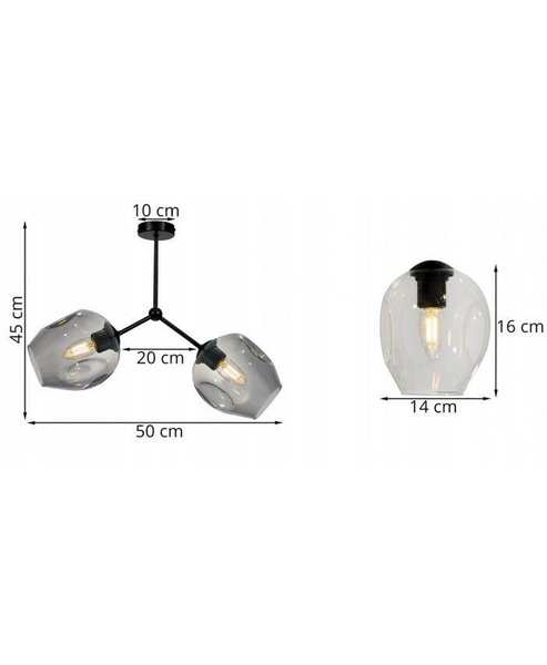 Nowoczesna lampa sufitowa w stylu Loft  szklane klosze 
