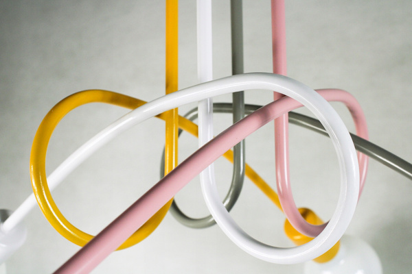 Lampa sufitowa do pokoju dziewczynki pastelowa Tęczowy Zawijas 4xE27 Led 