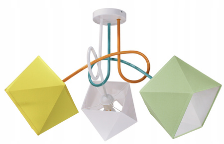 Lampa sufitowa do pokoju dziecka kolorowe abażury Zakręcony Diamencik 3xE27 Led