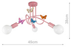 Lampa sufitowa dla dziewczynki różowa 3-punktowa Tęczowy Zawijas 3xE27 Led 