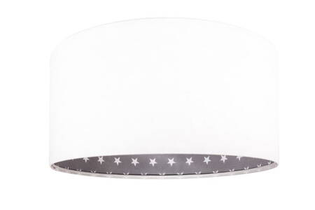 Lampa wisząca do pokoju dziecięcego w białe gwiazdki na szarym tle średnica 30 cm