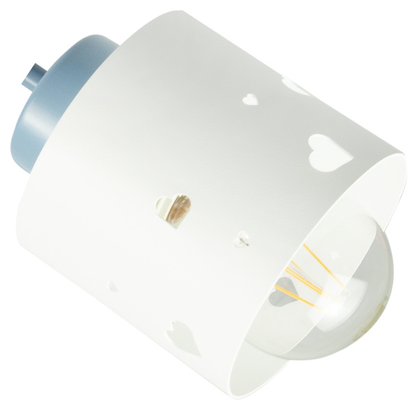Lampa sufitowa do pokoju dziecka niebiesko-biała SERCA LOFT 3xE27