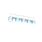 Lampa sufitowa listwa DIXIE BLUE 5x GX53 szer. 64cm | niebieski